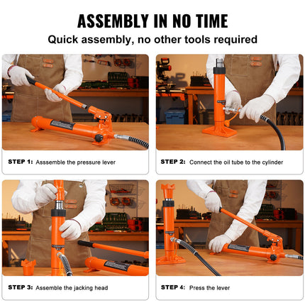 VEVOR Hydraulic Jack Kit Max. Load 12 Tonn. Car Repair Pump Lifter with 135 mm Stroke