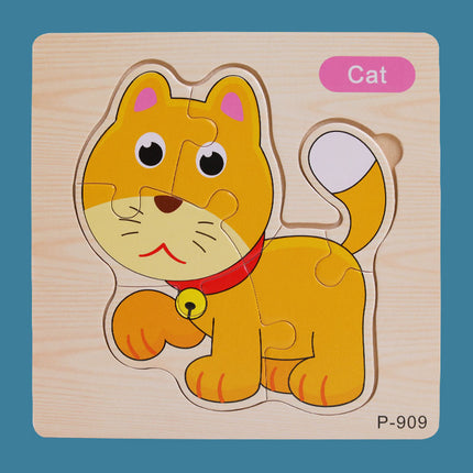 Animal Cartoon 16-piece Wooden Puzzle