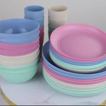 32/16pcs Large Size Dinnerware Set Service for 8/4, Includes Dinner Plate, Dessert Plate, Cereal Bowl, Cup