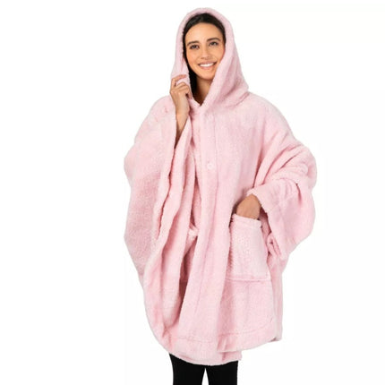Hooded Cloak Thickened Solid Color Bathrobe