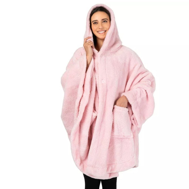 Hooded Cloak Thickened Solid Color Bathrobe