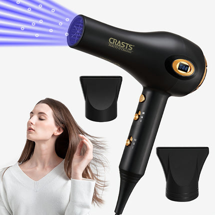 Professional High-Power Hair Dryer with a Display Screen, Designed for Salons, Featuring a Strong Airflow