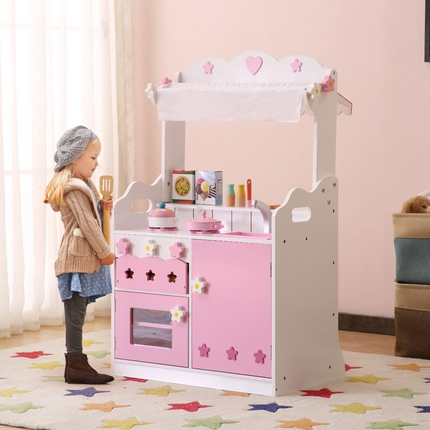 Kids Funnel 2 In 1 Pink Pretend Kitchen and Market Stal