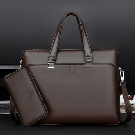 2pcs Men's Bag Set, Business Briefcase, Handbag, Shoulder Bag, for Business Travel, Office Workers,