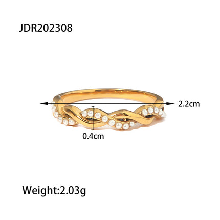 Stainless Steel And Titanium Pearl Jewelrycolorfast Ring