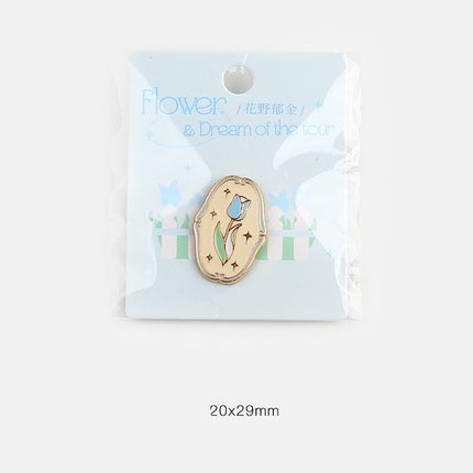 Metal Emblem Flower And Dream Tour Retro Girl Breastpin
