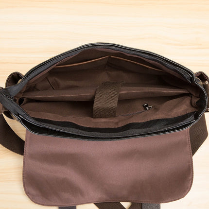 Men'S Vintage Flap Messenger Bag, a Spacious Shoulder Bag Suitable for Commuting, Back