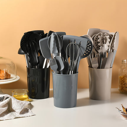 17pcs,Silicone Cooking Utensil Set, Heat Resistant Silicone Cooking Kitchen Utensils Set, Non-stick
