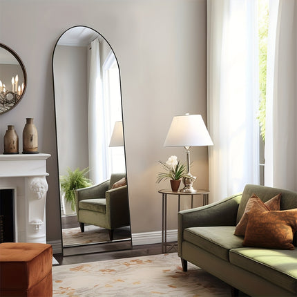 Aluminum Full Body Mirror] Full Body Mirror Arched/Rect Full Length Mirror | With Stand