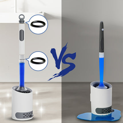 Toilet Brush with Cleaning Solution and Wall-Mounted Holder, White No Drilling Required,