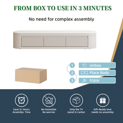 No Assembly Required Modern Adjustable 70.86'' to 122'' L TV Cabinet with Storage Cabinet Entertainment Center