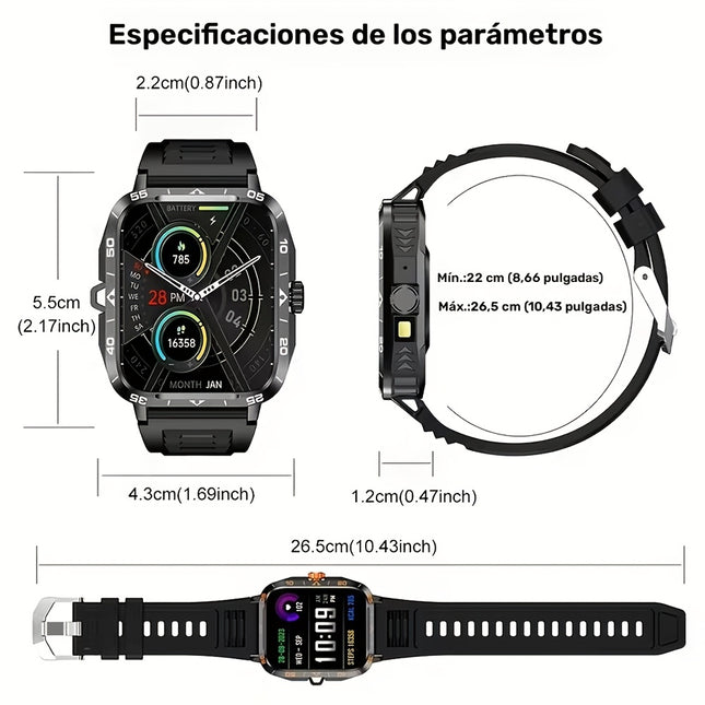 HD Outdoor Smartwatch with Full Touchscreen - Unisex, Wireless Calling/Texting/Multiple Sports