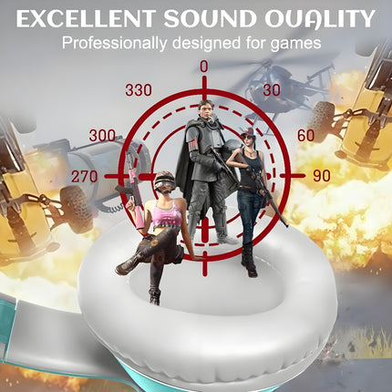 AUX 3.5Mm Cat Ear Gaming Headphones with LED Light, Noise-Cancelling Stereo On-Ear Headphones,