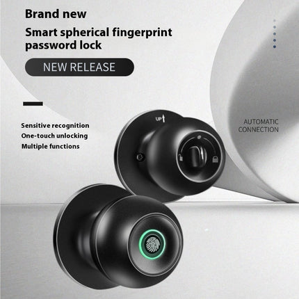 Spherical Smart Fingerprint Lock Graffiti APP Bluetooth Wooden Door Indoor