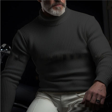 Men's Solid Color Long Sleeve Turtleneck Sweater