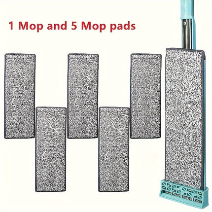 5-Set, Ultra-Durable Rotating Floor Mop with 1/2/3/4/5 Reusable Microfiber Pads