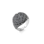 White Gold Color Black Diamond / Adjustable Opening