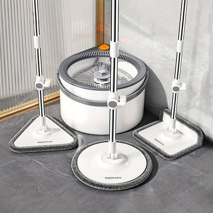 Wash Mop And Bucket Set, With Three Types Mop Heads, Household Rotating Floor Mop, Lazy Mop