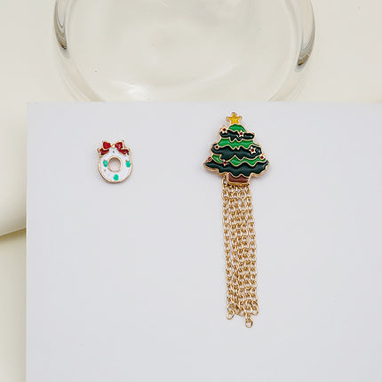 Christmas Brooch Alloy Drip Oil Snowflake Tassel
