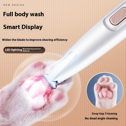 Pets Dog Paw Trimmer With LED Light Fully Waterproof Pet Hair Trimmer