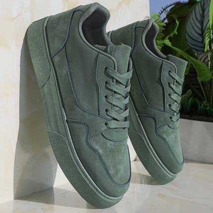 2025 Spring New Men'S Solid Color Casual Sneakers, Low-Top Lace-Up Trendy Versatile Skate Shoes.
