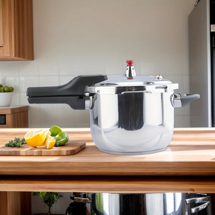 6L Commercial-Grade Stainless Steel Pressure Cooker Fast Cooking Pot with Triple Safety System