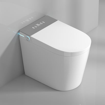 Compact Smart Toilet with Bidet Seat Built-in, Modern Tankless Design with 23.25' Depth, Auto Open Auto Flush, Heated Seat, Instant Warm Air Dryer for Small Bathrooms, White