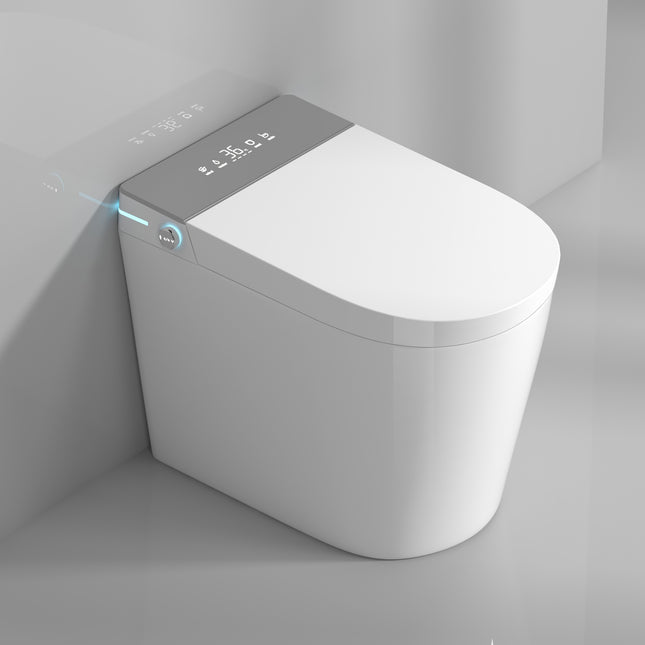 Compact Smart Toilet with Bidet Seat Built-in, Modern Tankless Design with 23.25' Depth, Auto Open Auto Flush, Heated Seat, Instant Warm Air Dryer for Small Bathrooms, White