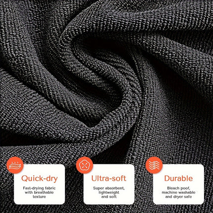 Ultra-Soft Microfiber Salon Towels (5/10/20/50pcs) (Black/White/Grey), 16x27 Inches, 400 GSM
