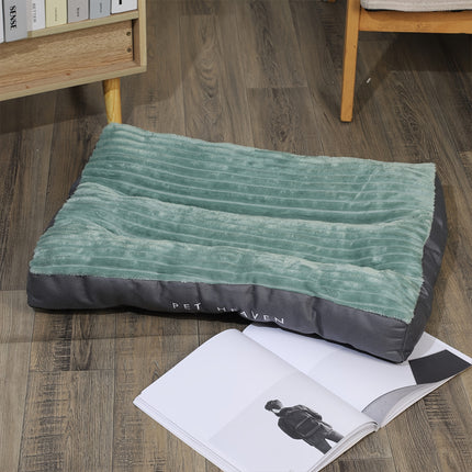 Comfort Stripe Square Pet Bed - Soft, Durable & Scratch-Resistant Dog Mat for Small to Medium Breeds - All-Season Cozy Cat Nest with Removable Polyester Fill