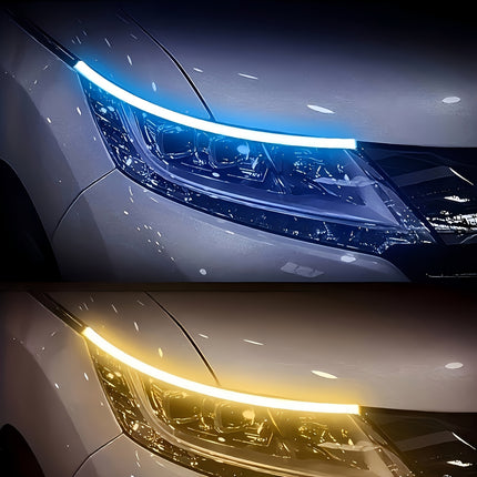 2pcs 60.96 cm LED decorative light strip with flowing light, universal car lights, fashionable start scanning,