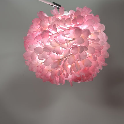Fabric Three-Dimensional Flower Lampshade Made of Artificial Materials with Everlasting Flowers.