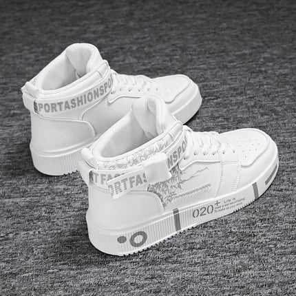 1 Pair of Men's Casual Sneakers, All-season High-top Skate Shoes for Students, YouthHoliday Gifts