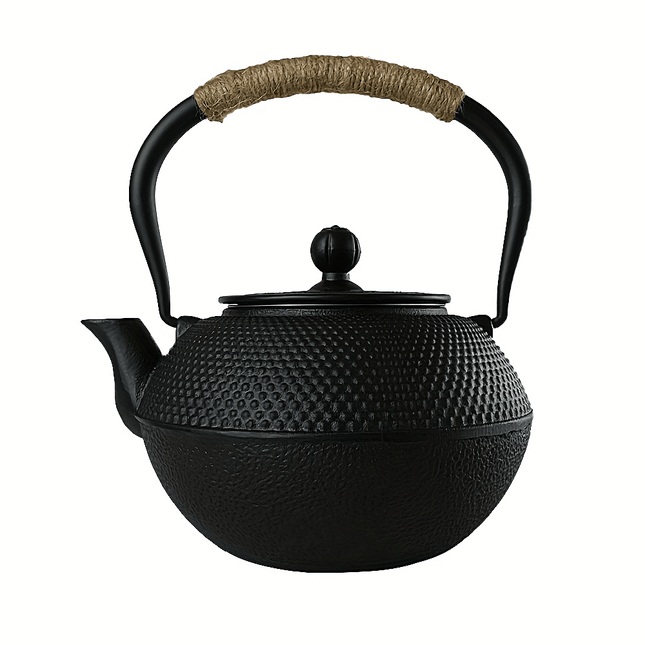 Cast Iron Teapot with Removable Stainless Steel Infuser - Classic Elegant Design,