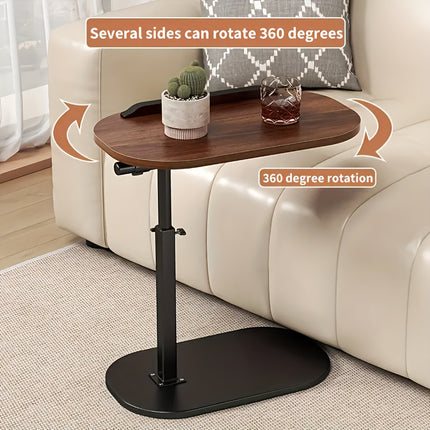 360° Rotating C-Shaped Adjustable Height Laptop Table with Built-In Storage