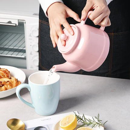 [Porcelain Tea Pot] Sweejar 35oz Porcelain Tea Pot with Removable 18/8 Stainless Steel Infuser