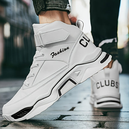 Unisex Mid-Top Sneakers - White & Black