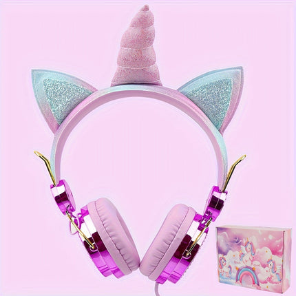 Unicorn Headphones - Earphones Shaped Like a Furry Ball with an Adjustable Headband,