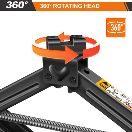 1pc Scissor Jack 2 Ton Lift Jack Compact Car Jack Kit For Auto, SUV, RV, MPV With Saving Effort Ratchet Design