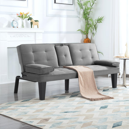 Sofa Bed That Can Be Folded, Featuring an Adjustable Lounge Chair with Removable Armrests