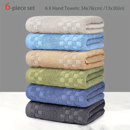 6pcs 100% Cotton Face Towel Set | Soft, Quick-Drying, Lightweight, Breathable,
