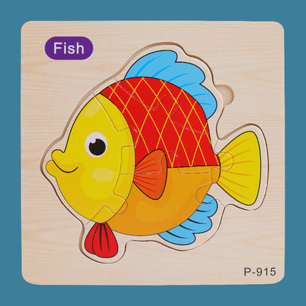 Animal Cartoon 16-piece Wooden Puzzle