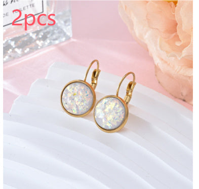 New Sequin Rhinestone Earrings Fashion Stainless Steel Jewelry For Women