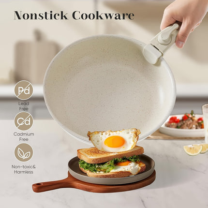 Cookware Set - Pots and Pans Set with Detachable Handle, Induction, Dishwasher Oven Safe