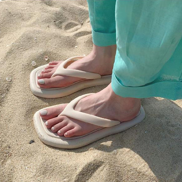Fashion Solid Color Flip-flops Women's Soft Bottom Flip-flops