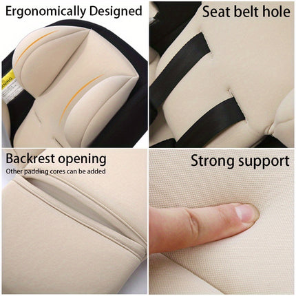 2 P Child Safety Seat Waist Cushion + Headrest Pad, Washable Cover for Stroller