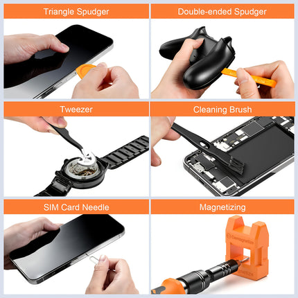 117pcs Precision Screwdriver Set - Magnetic Repair Toolkit Featuring an Anti-Slip Ergonomic Handle