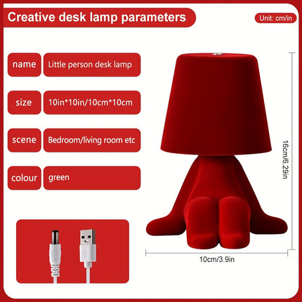 Colorful Cartoon Plush Doll Desk Lamp | Adjustable Three Light Colors, Touch Switch