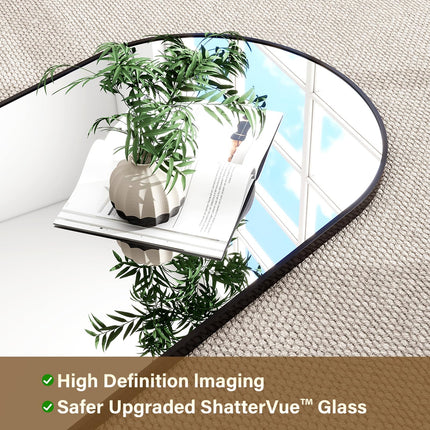 Floor Mirror- Aluminum Alloy Frame Full Body Mirror for Bathroom Living Room Bedroom and Entryway
