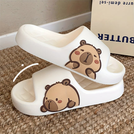 2 pcs Summer Slide Sandals for and, Cute Cartoon Capybara Bathroom Slippers for Home and Bathing